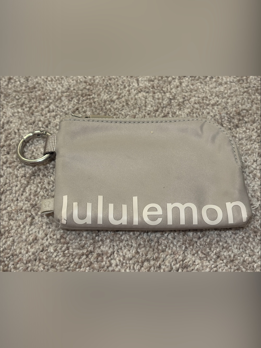 lululemon small card zip pouch in grey